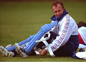 Neil Fairbrother prepares to bat in the England Nets May 1999 Neil Fairbrother prepares to bat in the England Nets May 1999