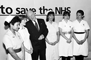 Neil Kinnock MP Former Labour Party Leader with nurses at North Middlesex Hospital Neil Kinnock MP Former Labour Party Leader with nurses at North Middlesex Hospital