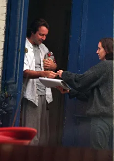 Neil Pearson takes the beer from mirror girl Polly Graham Neil Pearson takes the beer from mirror girl Polly Graham