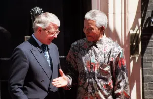 Nelson Mandela on the doorstep of 10 Downing Street with Prime Minister John Major Nelson Mandela on the doorstep of 10 Downing Street with Prime Minister John Major