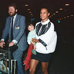 Neneh Cherry and her daughter Tyson at LAP. 10th August 1989 Neneh Cherry and her daughter Tyson at LAP. 10th August 1989