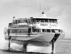 The new Boing Jetfoil being demonstrated at Southampton water, top speed 50mph The new Boing Jetfoil being demonstrated at Southampton water, top speed 50mph
