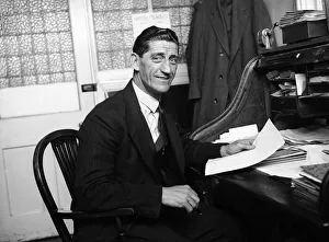 New Crystal Palace manager Ronnie Rooke in his office. 2nd May 1949 New Crystal Palace manager Ronnie Rooke in his office. 2nd May 1949