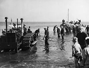 The new Liverpool Class Newbiggin lifeboat Richard Ashley is towed out of the shallows by The new Liverpool Class Newbiggin lifeboat Richard Ashley is towed out of the shallows by