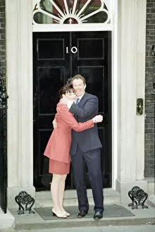Images Dated 2nd May 1997: New Prime Minister Tony Blair with his wife Cherie outside 10 Downing Street after