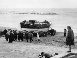 The Newbiggin lifeboat Richard Ashley is hauled back to its shed after a rescue attempt The Newbiggin lifeboat Richard Ashley is hauled back to its shed after a rescue attempt