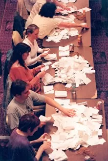 Images Dated 1st May 1997: Newcastle Central General Election voters being counted at the Civic Centre