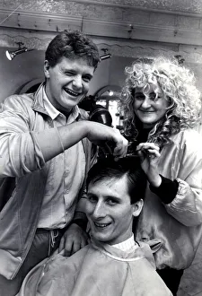 Newcastle United player Glenn Roeder pictured receiving a hair cut from team mate Paul Newcastle United player Glenn Roeder pictured receiving a hair cut from team mate Paul