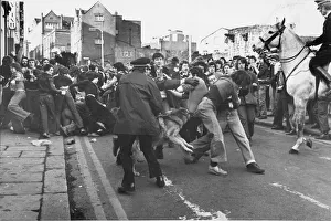 Newcastle United v Sunderland 24 February 1979 - Fans and police clash on Neville Street Newcastle United v Sunderland 24 February 1979 - Fans and police clash on Neville Street