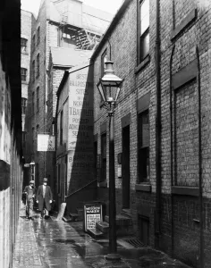 Newcastle's early morning workers walk through the lighted Forth Lane in Newcastle's early morning workers walk through the lighted Forth Lane in