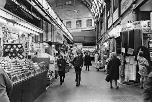 Images Dated 16th July 1973: Newport market, a traditional Victorian indoor market, built in 1854 in Newport