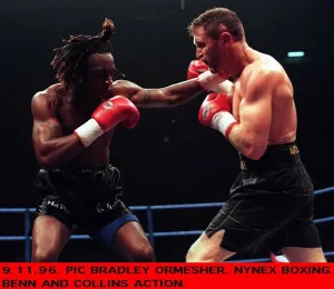Nigel Benn Boxer punches Steve Collins Boxer during their WBO World Super Middleweight Nigel Benn Boxer punches Steve Collins Boxer during their WBO World Super Middleweight