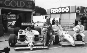 Nigel Mansell and Nelson Piguet Brands Hatch Grand Prix Practice A©Mirrorpix Nigel Mansell and Nelson Piguet Brands Hatch Grand Prix Practice A©Mirrorpix