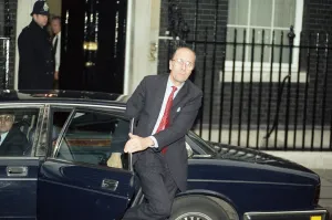 Norman Tebbit at 10 Downing Street amid the Conservative Party leadership battle Norman Tebbit at 10 Downing Street amid the Conservative Party leadership battle