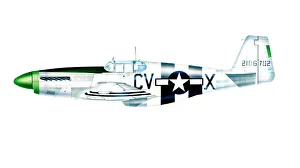 A North American Mustang long range fighter A North American Mustang long range fighter
