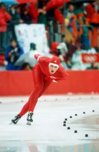 Norwegian speed sketer Johan Olav Koss Speed in action during the 1992 Winter Olympic Norwegian speed sketer Johan Olav Koss Speed in action during the 1992 Winter Olympic