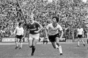 Nottingham Forest 0 v. Liverpool 0. Division Two Football. April 1981 MF02-16-041 Nottingham Forest 0 v. Liverpool 0. Division Two Football. April 1981 MF02-16-041