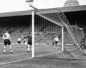 Nottingham Forest open their scoring with an early Goal by Roy Dwight Nottingham Forest open their scoring with an early Goal by Roy Dwight