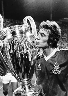 Nottingham Forest striker Trevor Francis kissing the European cup after his winning goal Nottingham Forest striker Trevor Francis kissing the European cup after his winning goal