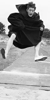 The Nun's Olympics. Actor Richard Eden seen here taking part in the monk' The Nun's Olympics. Actor Richard Eden seen here taking part in the monk'