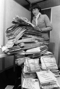 Office Girl counts the results of the Record Referendum, over 45 Office Girl counts the results of the Record Referendum, over 45