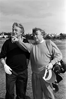 Images Dated 13th May 1992: Old friends Michael Parkinson and Jimmy Tarbuck on the fairway at The Royal Liverpool