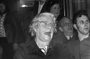 A old lady in the audience cheers on the wrestlers at the Chester Town hall A old lady in the audience cheers on the wrestlers at the Chester Town hall