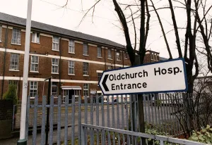 Oldchurch Hospital in Romford, Essex. December 1991 Oldchurch Hospital in Romford, Essex. December 1991