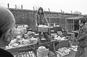The Oval Sunday Market Circa May 1970 China and kitchenware stall The Oval Sunday Market Circa May 1970 China and kitchenware stall