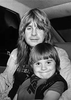 Ozzy Osbourne ex singer with Black Sabbath pop rock group with son Louis Osbourne Ozzy Osbourne ex singer with Black Sabbath pop rock group with son Louis Osbourne