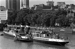Paddle Staemer; Queen of the South August 1966 Paddle steamer visiting London seen Paddle Staemer; Queen of the South August 1966 Paddle steamer visiting London seen