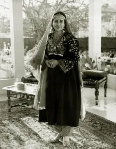 Pakistani costume shown to the Queen at the Ladies reception in Karachi during Pakistani costume shown to the Queen at the Ladies reception in Karachi during