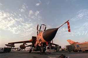 A Panavia Tornado GR1 of the RAF Nov 1990 is painted in desert colour scheme prior A Panavia Tornado GR1 of the RAF Nov 1990 is painted in desert colour scheme prior