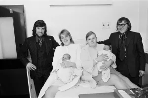 Parents with their new born babies that were delivered on Christmas Day at the New Cross Parents with their new born babies that were delivered on Christmas Day at the New Cross