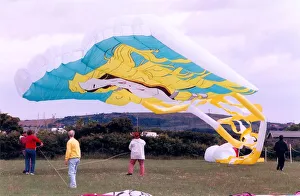 A participant in the annual kite festival at Washington in July 1996 A participant in the annual kite festival at Washington in July 1996