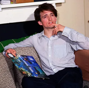 Pat Nevin Chelsea football player at home February 1985 Pat Nevin Chelsea football player at home February 1985
