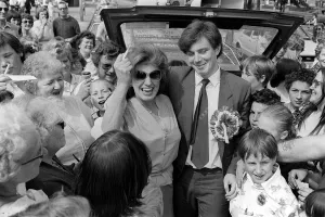 Pat Phoenix, Actress, 15th May 1982, in Slough to support Labour candidate Tony Blair Pat Phoenix, Actress, 15th May 1982, in Slough to support Labour candidate Tony Blair