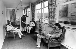 Patients at a ward in Cardiff Royal Infirmary now have a day room where they can relax Patients at a ward in Cardiff Royal Infirmary now have a day room where they can relax