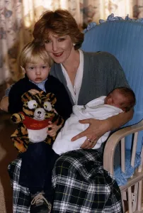 Patricia Hodge Actress with new born baby son and three year old son Alexander Patricia Hodge Actress with new born baby son and three year old son Alexander