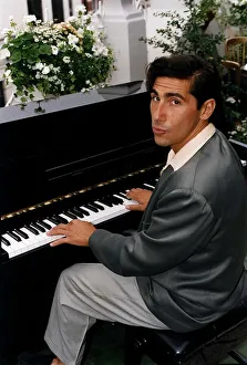 Paul Carofotes actor Knotts Landing playing the piano on the terrace at the St James club Paul Carofotes actor Knotts Landing playing the piano on the terrace at the St James club