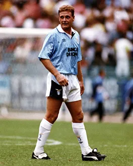 Paul Gascoigne in action for Italian club side Lazio. 31st October 1992 Paul Gascoigne in action for Italian club side Lazio. 31st October 1992