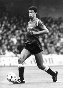 Paul McGrath of Manchester United in action against Queens Park Rangers durinf their Paul McGrath of Manchester United in action against Queens Park Rangers durinf their