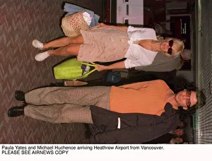 Paula Yates TV Presenter and Michael Hutchence singer arrive at Heathrow from Vancouver Paula Yates TV Presenter and Michael Hutchence singer arrive at Heathrow from Vancouver
