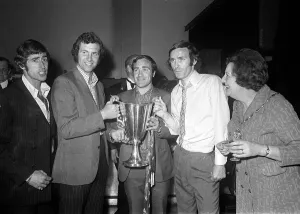 Peter Bonetti, John Dempsie and Ron Harris of Chelsea with the Mayor of Chelsea Peter Bonetti, John Dempsie and Ron Harris of Chelsea with the Mayor of Chelsea