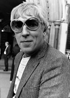 Peter Cook comedian actor outside law courts, October 1986 Peter Cook comedian actor outside law courts, October 1986