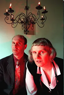 Peter Hough and Jenny Randles ufo investigators 1996 promoting Life after death Peter Hough and Jenny Randles ufo investigators 1996 promoting Life after death