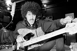 Phil Lynott of Thin Lizzy during a recording session for the groups new album Phil Lynott of Thin Lizzy during a recording session for the groups new album