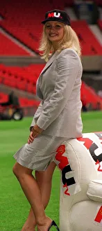 Phillipa Gant TV Presenter at Manchester Uniteds football ground to launch their new club Phillipa Gant TV Presenter at Manchester Uniteds football ground to launch their new club