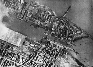 Photograph taken during an attack by bombers of the US Army Air Force on an Atlantic Photograph taken during an attack by bombers of the US Army Air Force on an Atlantic