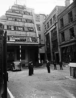 Picture shows bomb damage to Geraldine House, Fetter Lane, off Fleet Street, London, EC1 Picture shows bomb damage to Geraldine House, Fetter Lane, off Fleet Street, London, EC1
